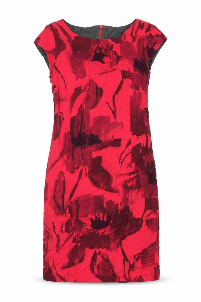 Minuet Womens Pink Geometric Viscose Shift Size 12 Round Neck Zip