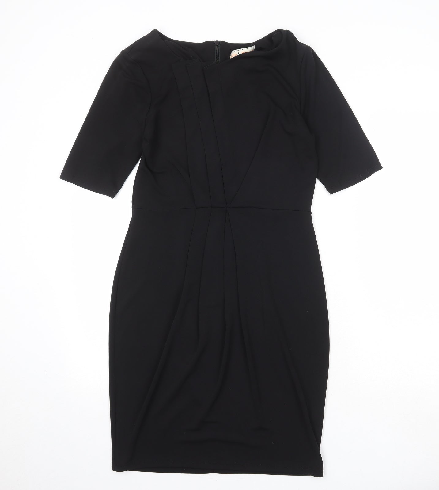 Billie & Blossom Womens Black Polyester A-Line Size 10 Round Neck Zip