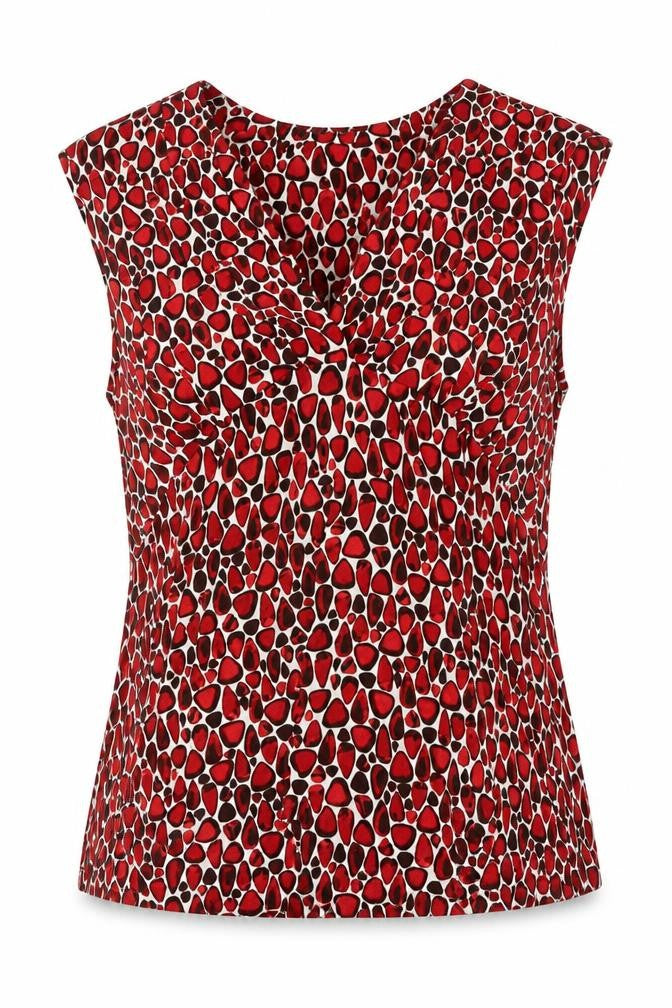Planet Womens Multicoloured Geometric Viscose Basic Blouse Size L V-Neck