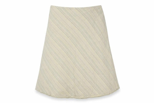 Equorian Womens Beige Striped Polyester A-Line Skirt Size 20 Zip