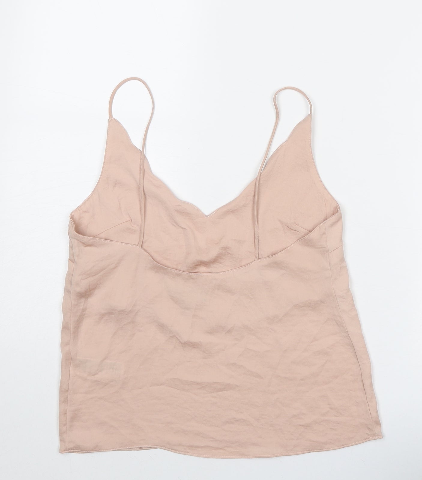 Topshop Womens Pink Polyester Basic Tank Size 6 V-Neck