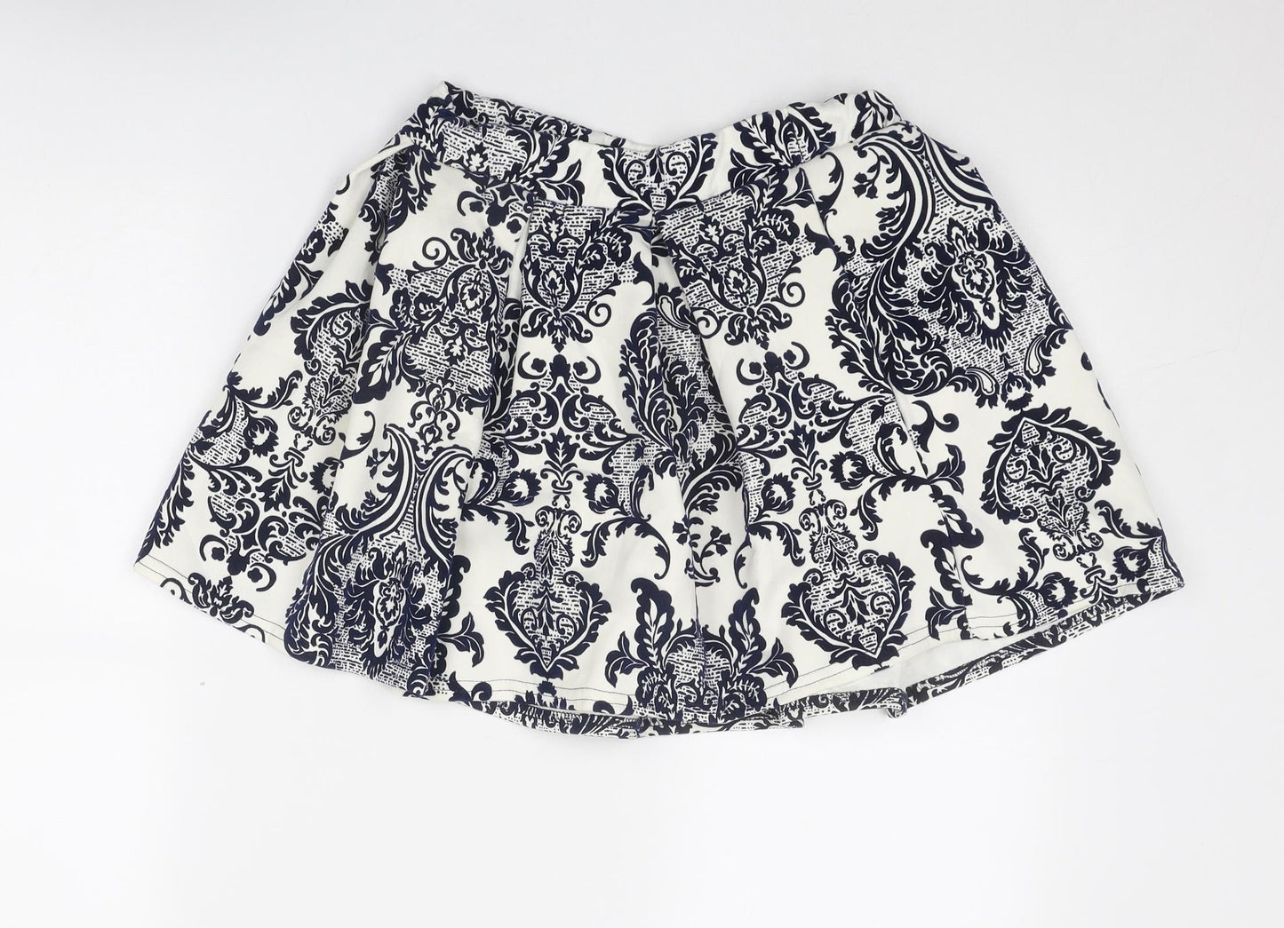 Boohoo Womens White Geometric Polyester Tulip Skirt Size 8