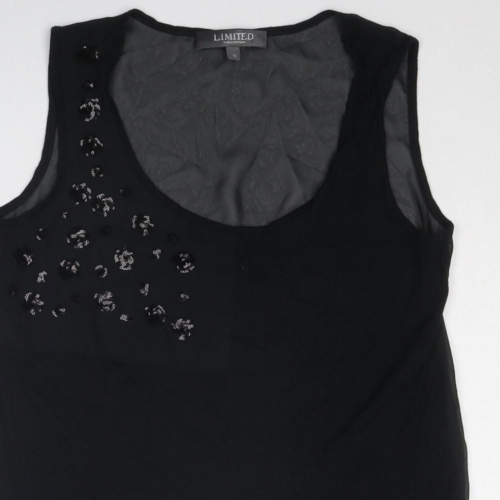 Limited Collection Womens Black Polyester Basic Tank Size 10 Round Neck