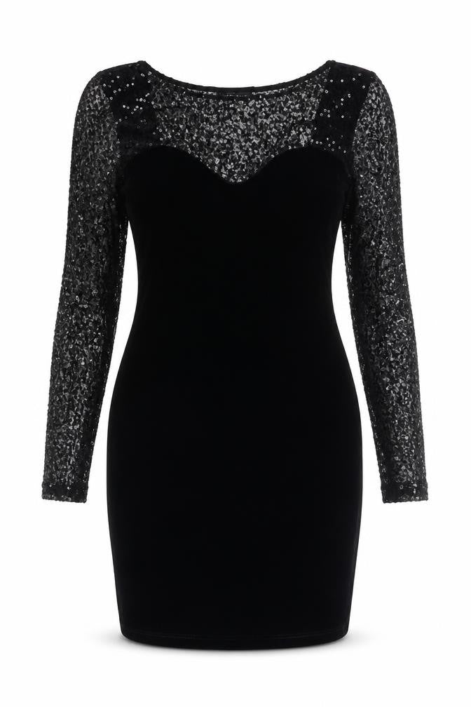 Warehouse Womens Black Polyester Bodycon Size 12 Round Neck Pullover