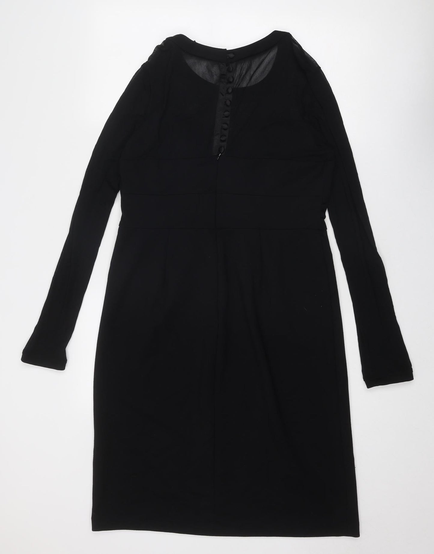 Grace Womens Black Nylon A-Line Size XL Round Neck Zip