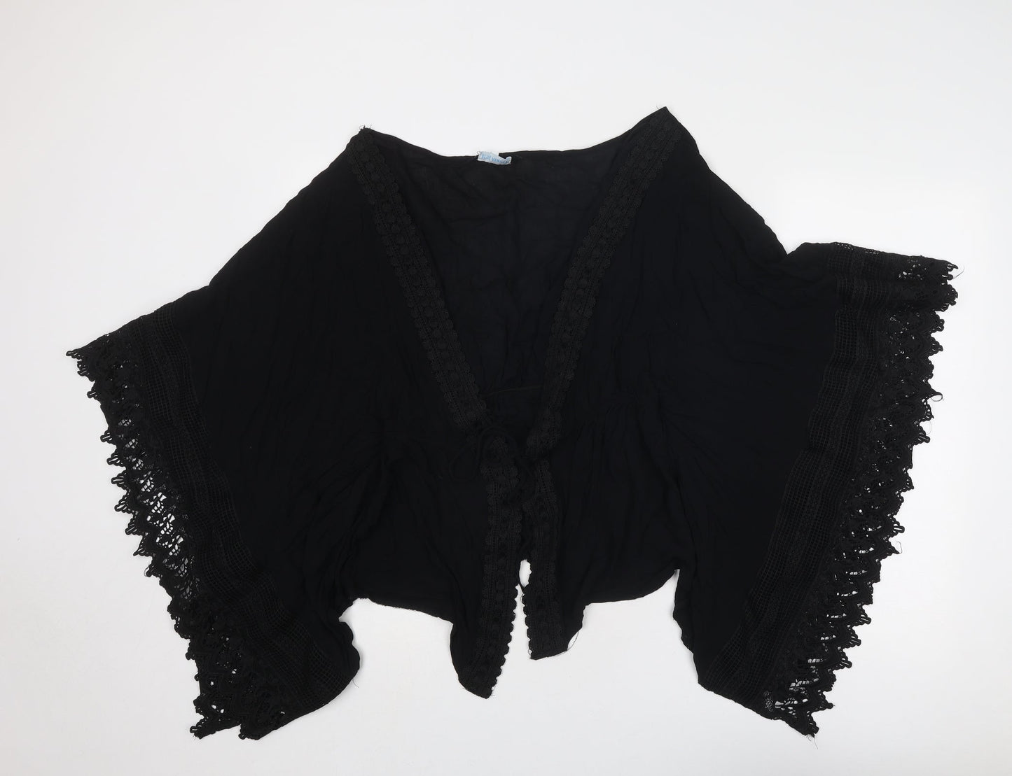 Blue Vanilla Womens Black Polyester Cover Up One Size