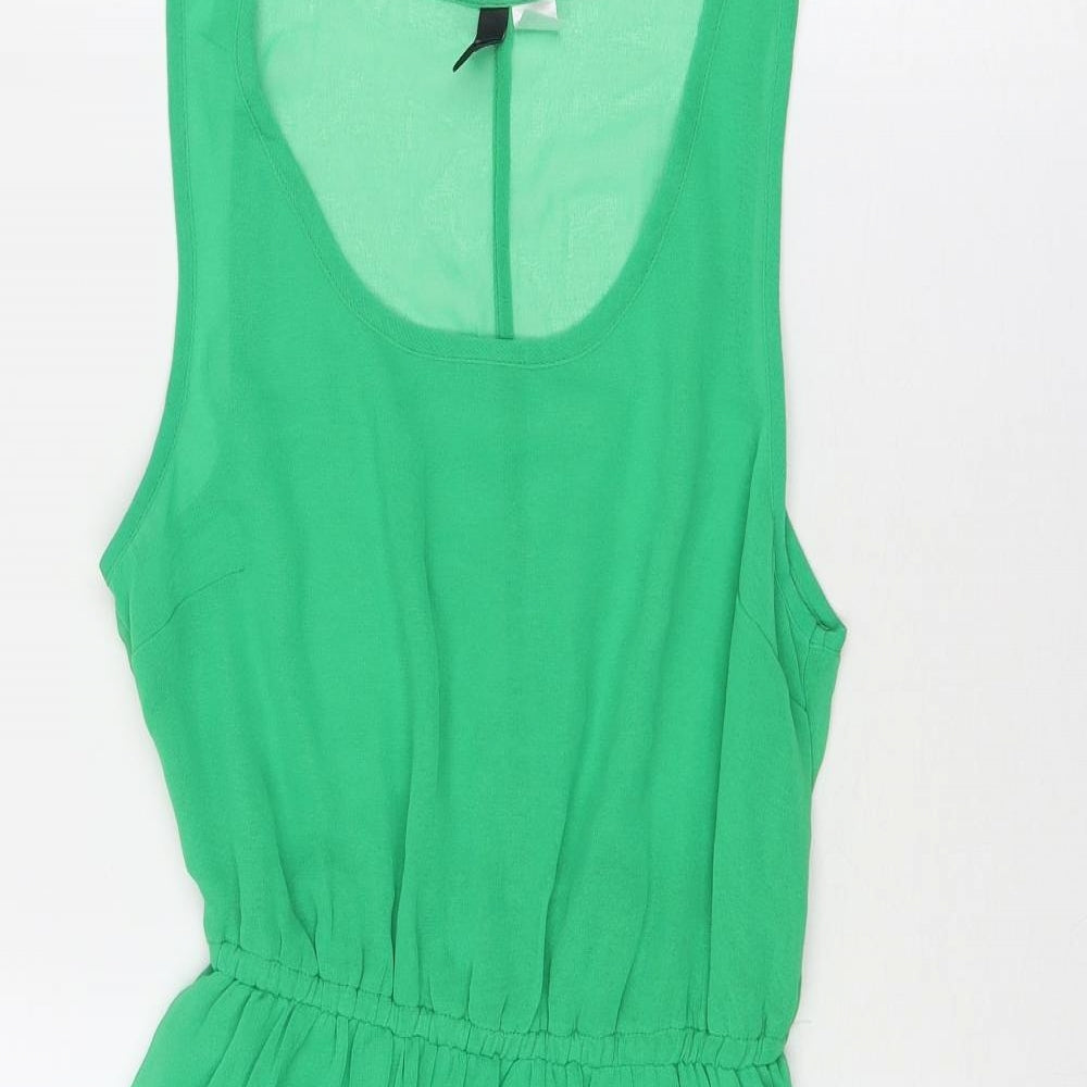 Divided by H&M Womens Green Polyester Fit & Flare Size 10 Round Neck Pullover