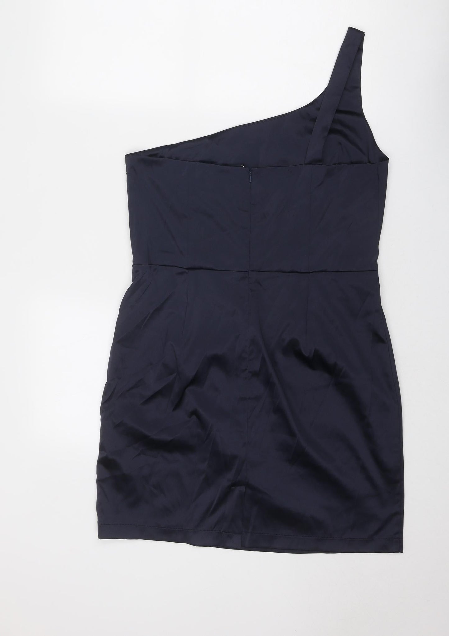 Rise Womens Blue Polyester A-Line Size 16 One Shoulder Zip