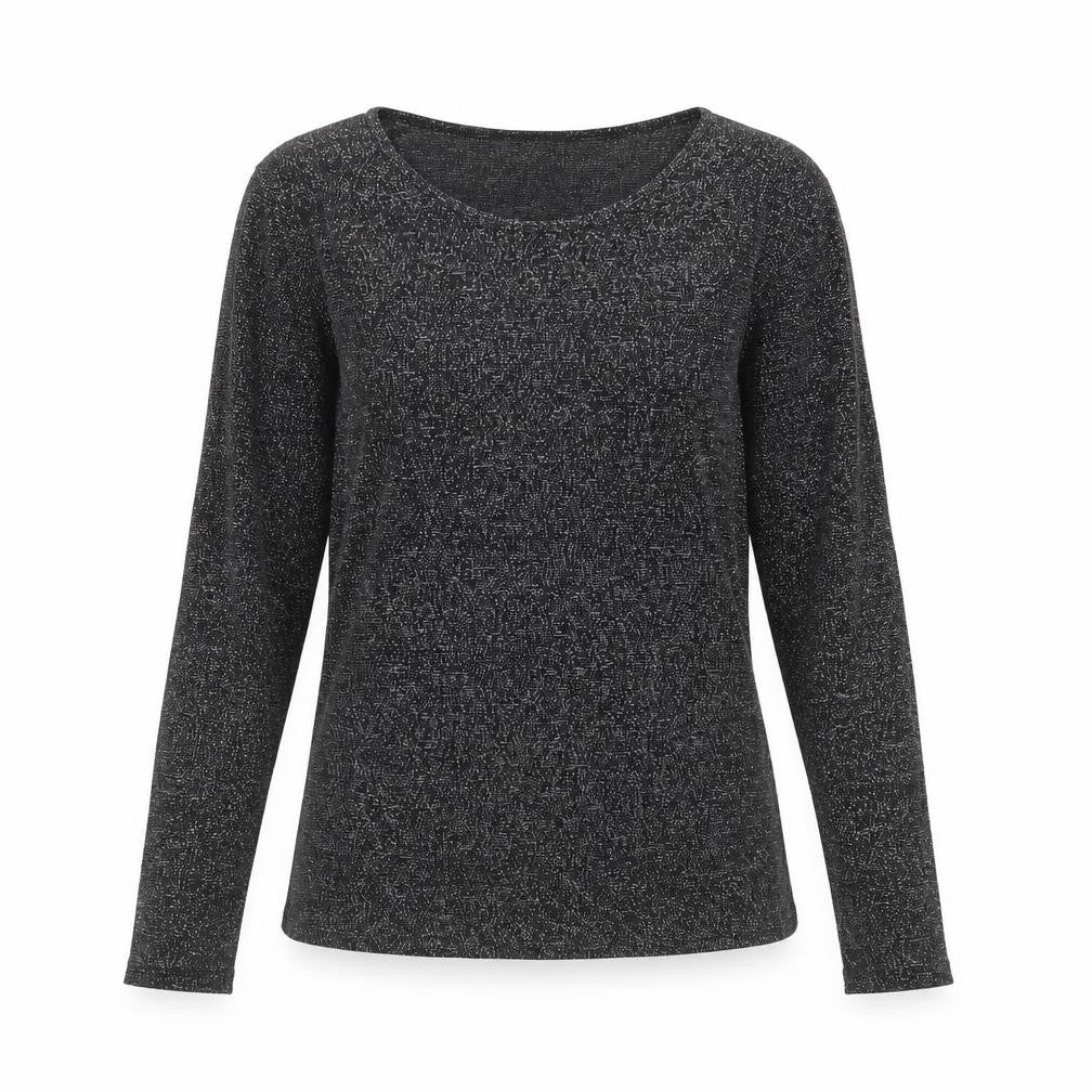 Calliope Womens Black Polyester Basic T-Shirt Size M Round Neck