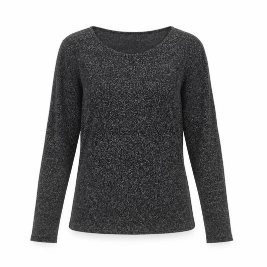Calliope Womens Black Polyester Basic T-Shirt Size M Round Neck