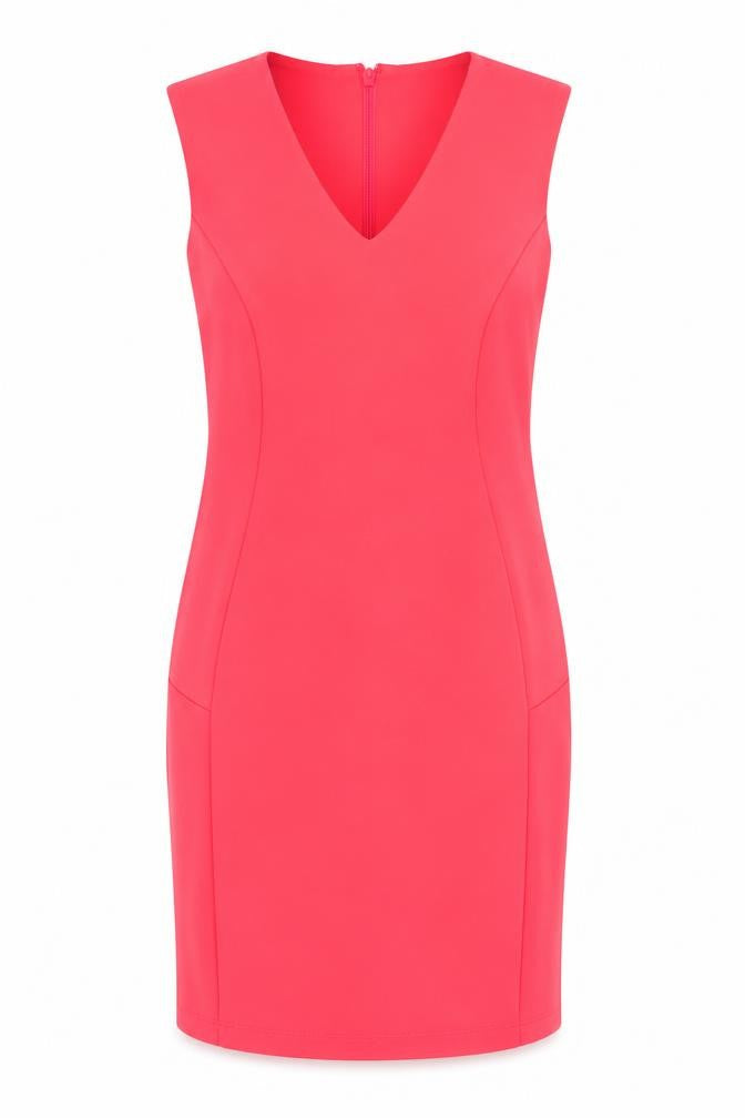 Topshop Womens Pink Polyester A-Line Size 8 V-Neck Zip