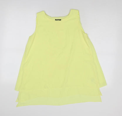 Additional front view of Roman women’s yellow polyester basic blouse, size UK 10, round neck