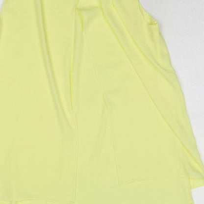Brand and care label for Roman women’s yellow polyester basic blouse, size UK 10, round neck