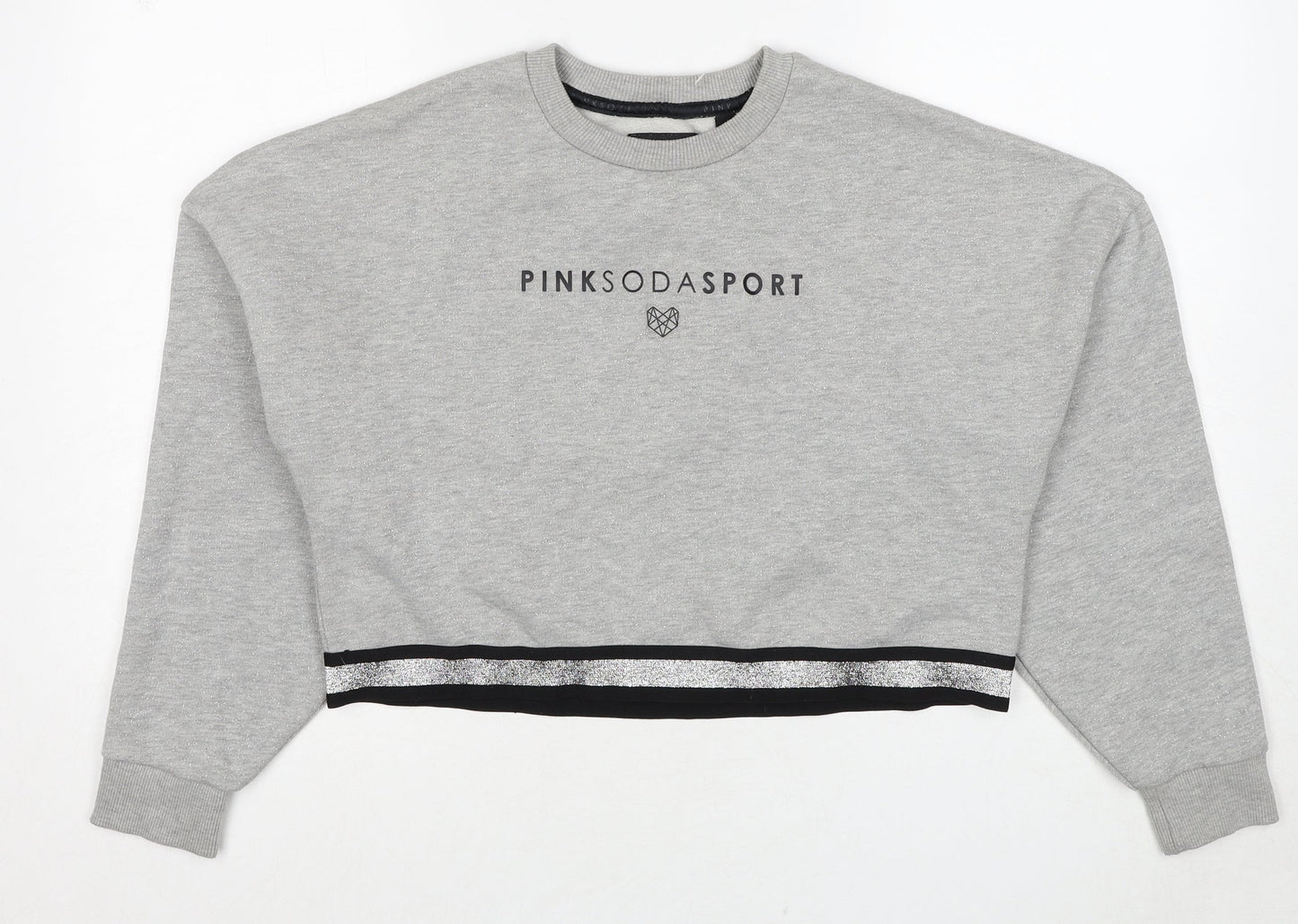 Pink Soda Womens Grey Cotton Pullover Sweatshirt Size 8 Pullover