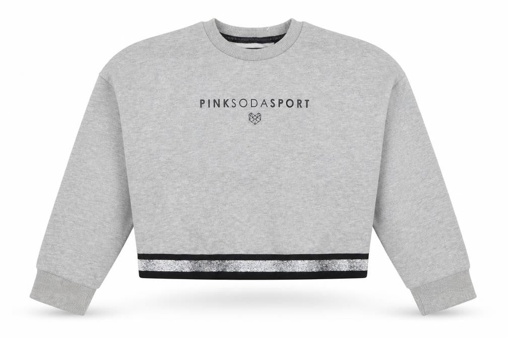 Pink Soda Womens Grey Cotton Pullover Sweatshirt Size 8 Pullover