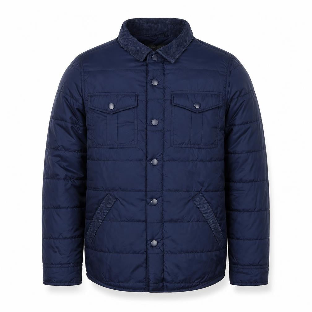 BS Quality Apparel Mens Blue Quilted Jacket Size S Zip
