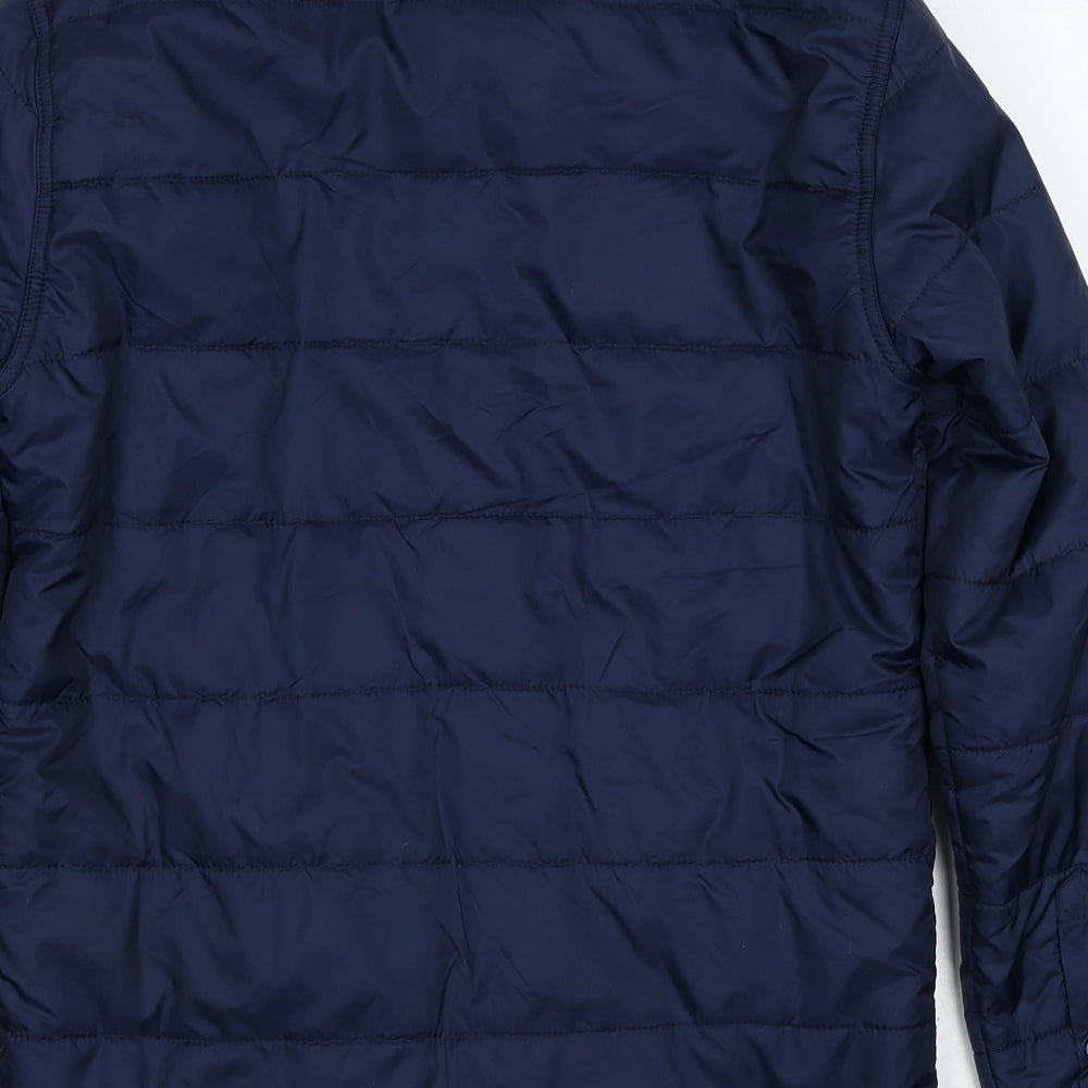 BS Quality Apparel Mens Blue Quilted Jacket Size S Zip