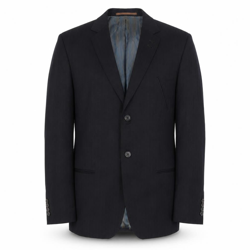 Topman Mens Black Striped Polyester Jacket Suit Jacket Size 40 Regular