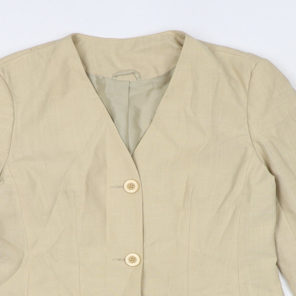 St Bernard Womens Beige Jacket Blazer Size 10 Button