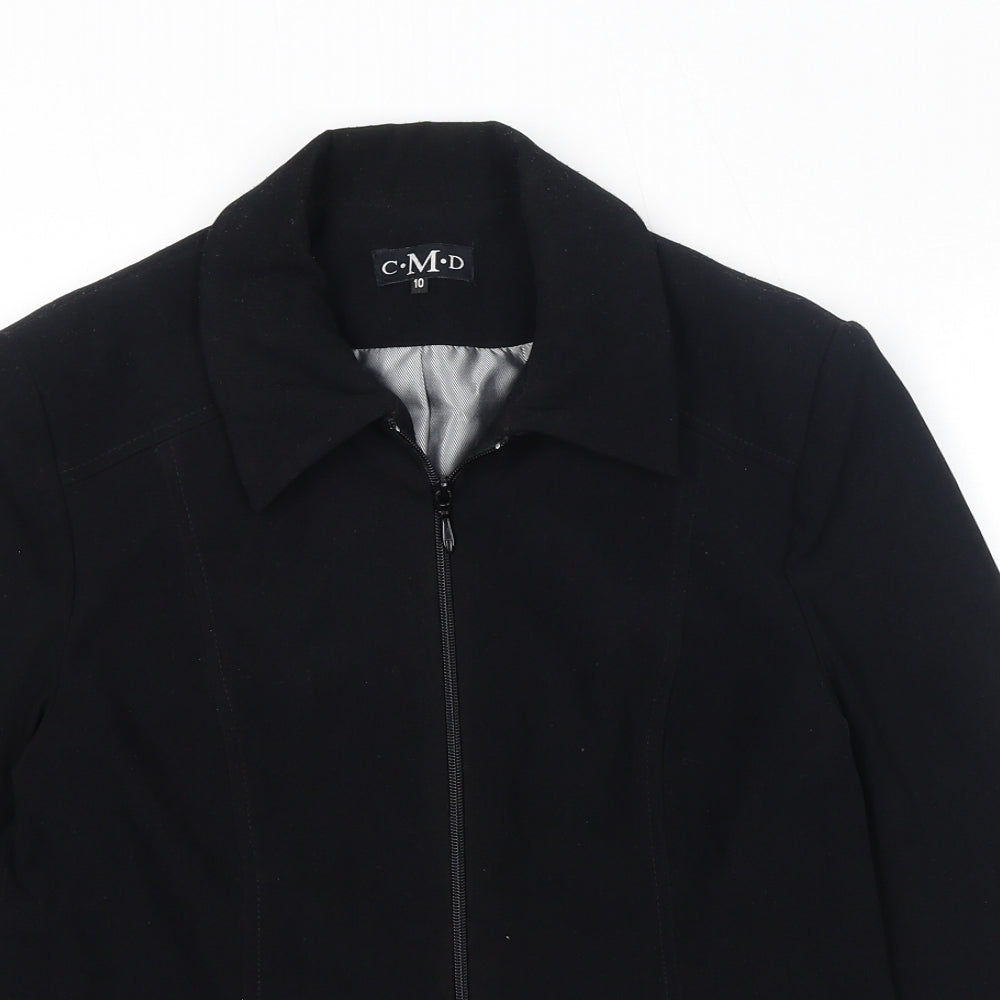 CMD Womens Black Jacket Size 10 Zip