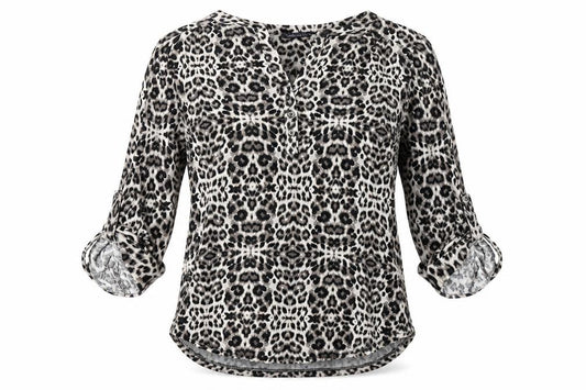 Marks and Spencer Womens Brown Animal Print Viscose Basic Blouse Size 10 Sweetheart - Leopard Print