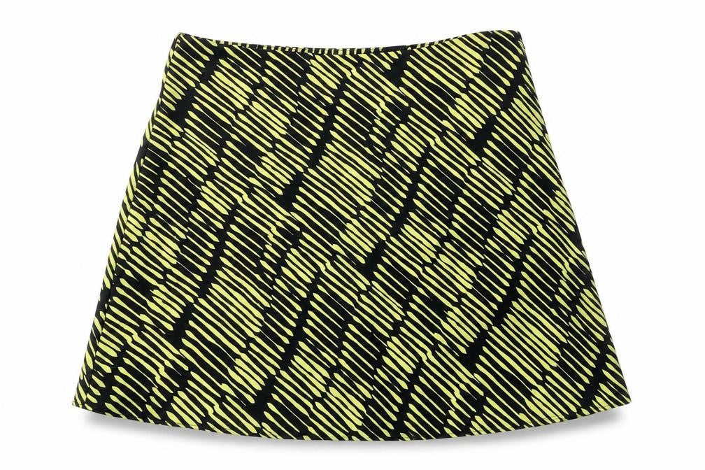 Glamorous Womens Black Geometric Polyester A-Line Skirt Size 8 Zip