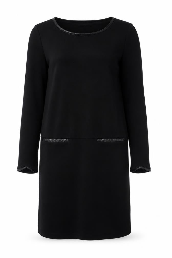 Marks & Spencer Womens Black Viscose A-Line Size 12 Round Neck Pullover