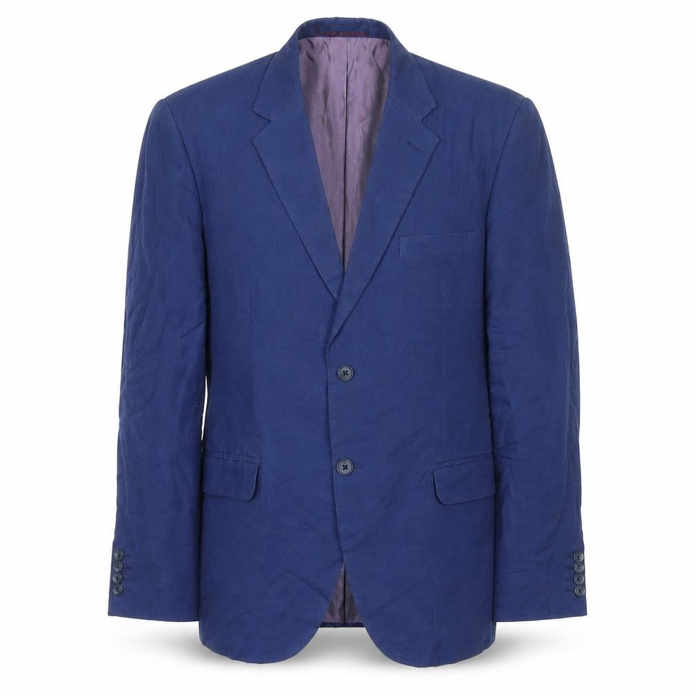 Ejaz Suiting Mens Blue Polyester Jacket Blazer Size 40 Regular