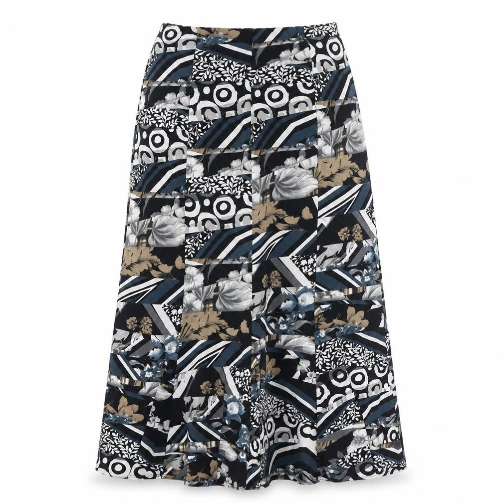 Saloos Womens Multicoloured Geometric Polyester Swing Skirt Size 12