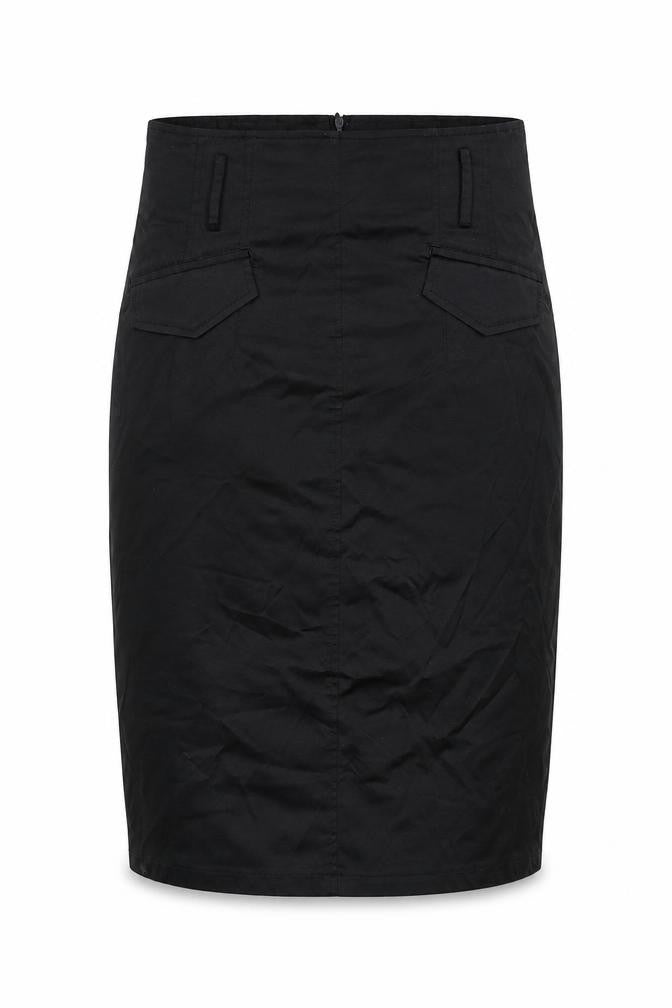 Lucy Womens Black Polyester Straight & Pencil Skirt Size L Zip
