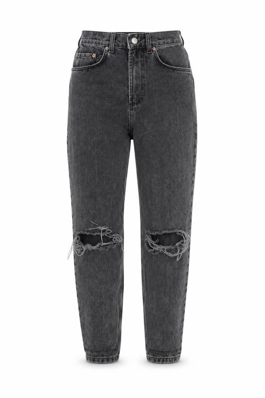 ASOS Womens Grey Cotton Tapered Jeans Size 26 in L30 in Regular Zip