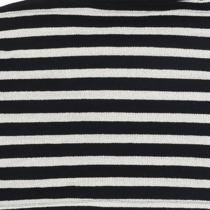 Zara Womens Black Mock Neck Striped Polyester Pullover Jumper Size M