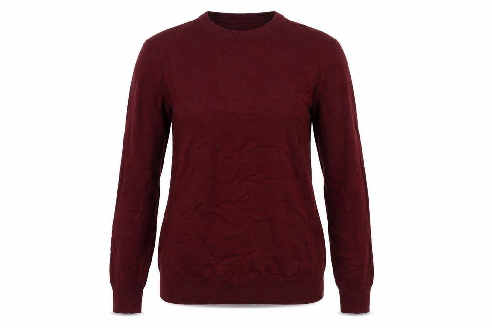 Marks & Spencer Womens Red Round Neck 100% Cotton Pullover Jumper Size S