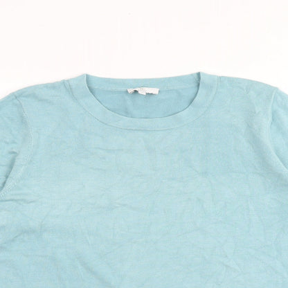 Country Casuals Womens Blue Round Neck Viscose Pullover Jumper Size M