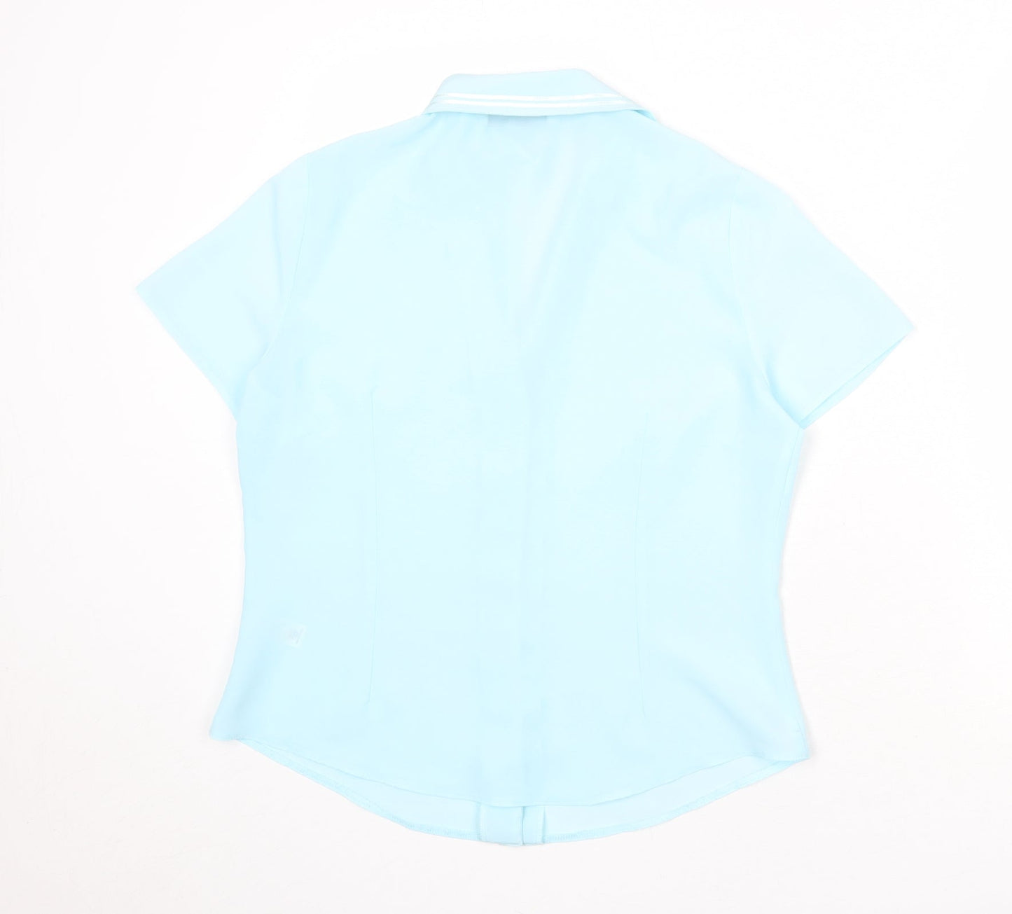 BHS Womens Blue Polyester Basic Button-Up Size 14 Collared