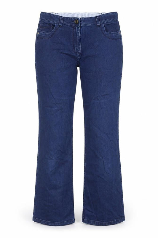 Classic Womens Blue Cotton Bootcut Jeans Size 32 in Regular Zip