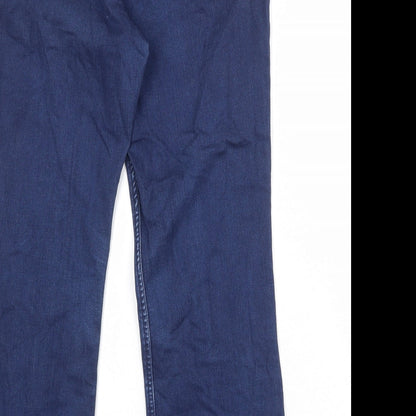 Classics Womens Blue Cotton Bootcut Jeans Size 32 in Regular Zip