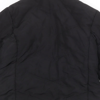 Essentials Womens Black Quilted Jacket Size 12 Zip