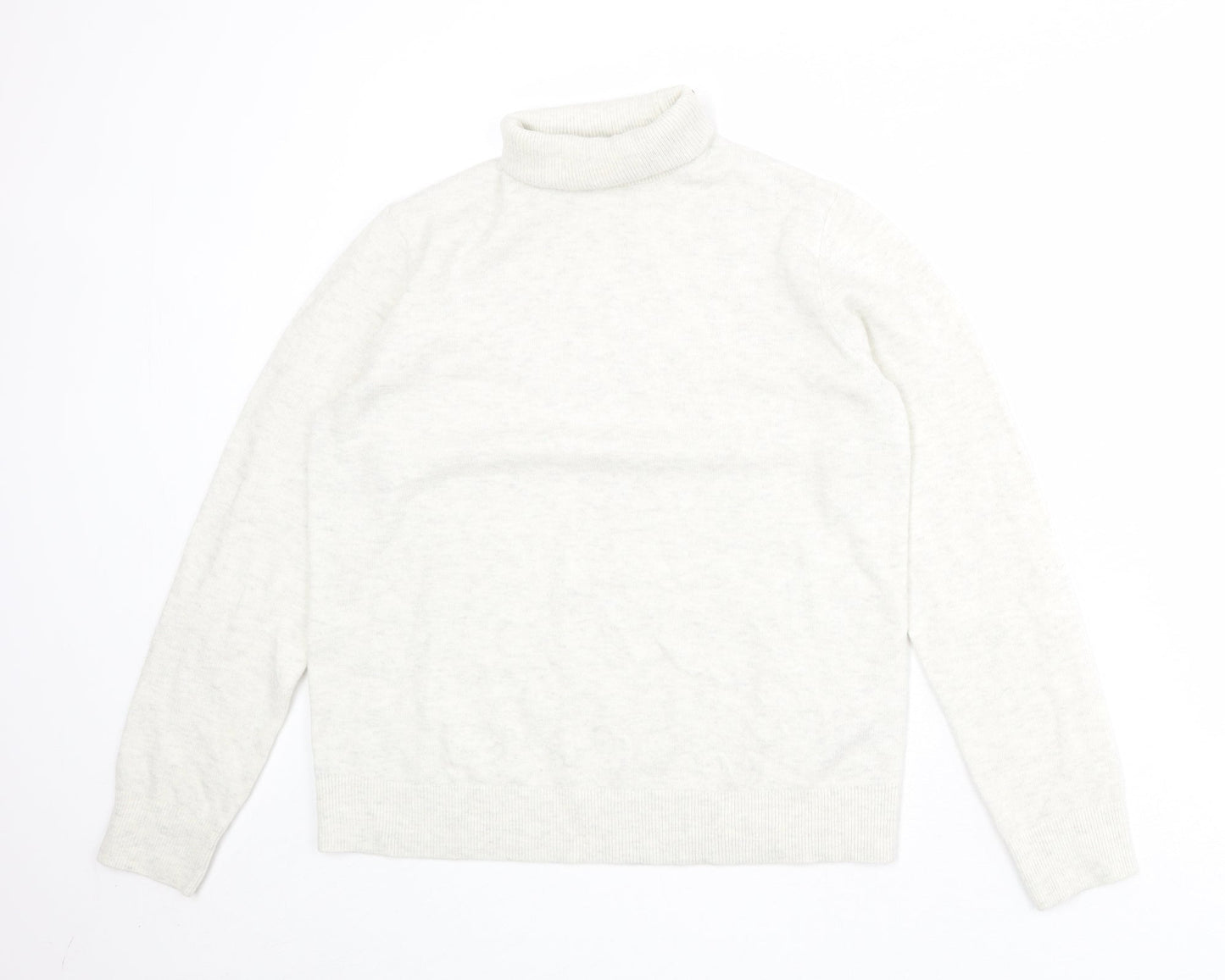 Marks and Spencer Womens Grey Roll Neck Polyester Pullover Jumper Size S