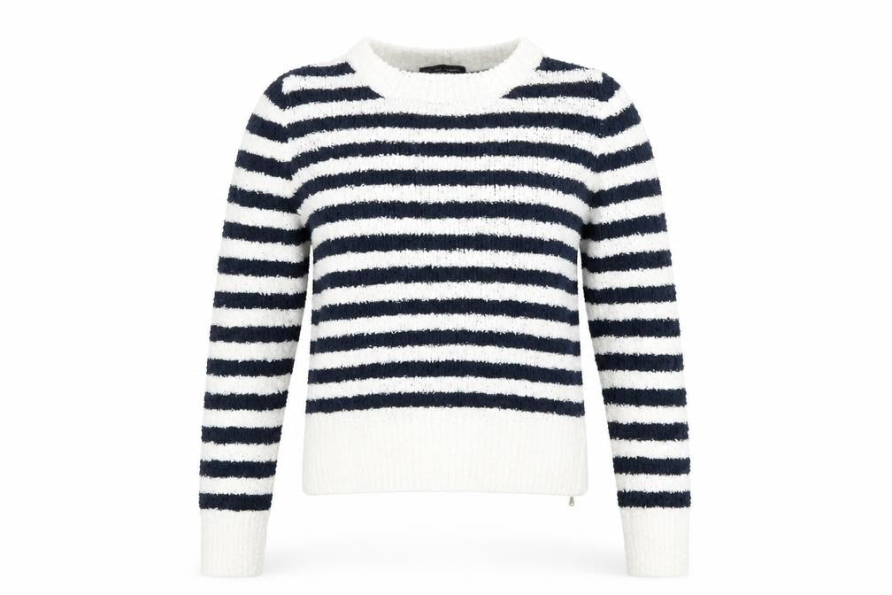 Marks & Spencer Womens Multicoloured Round Neck Striped Cotton Pullover Jumper Size M