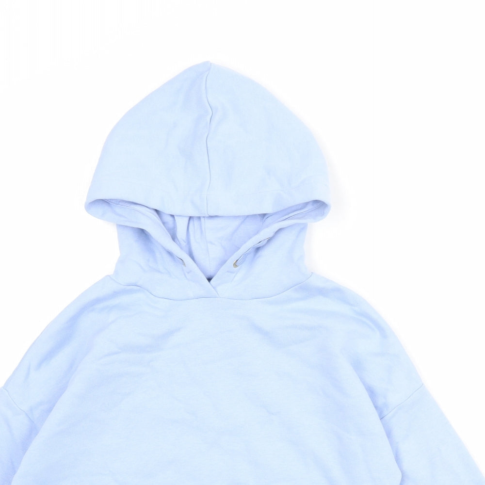 Marks and Spencer Boys Blue Cotton Pullover Hoodie Size 7-8 Years Pullover