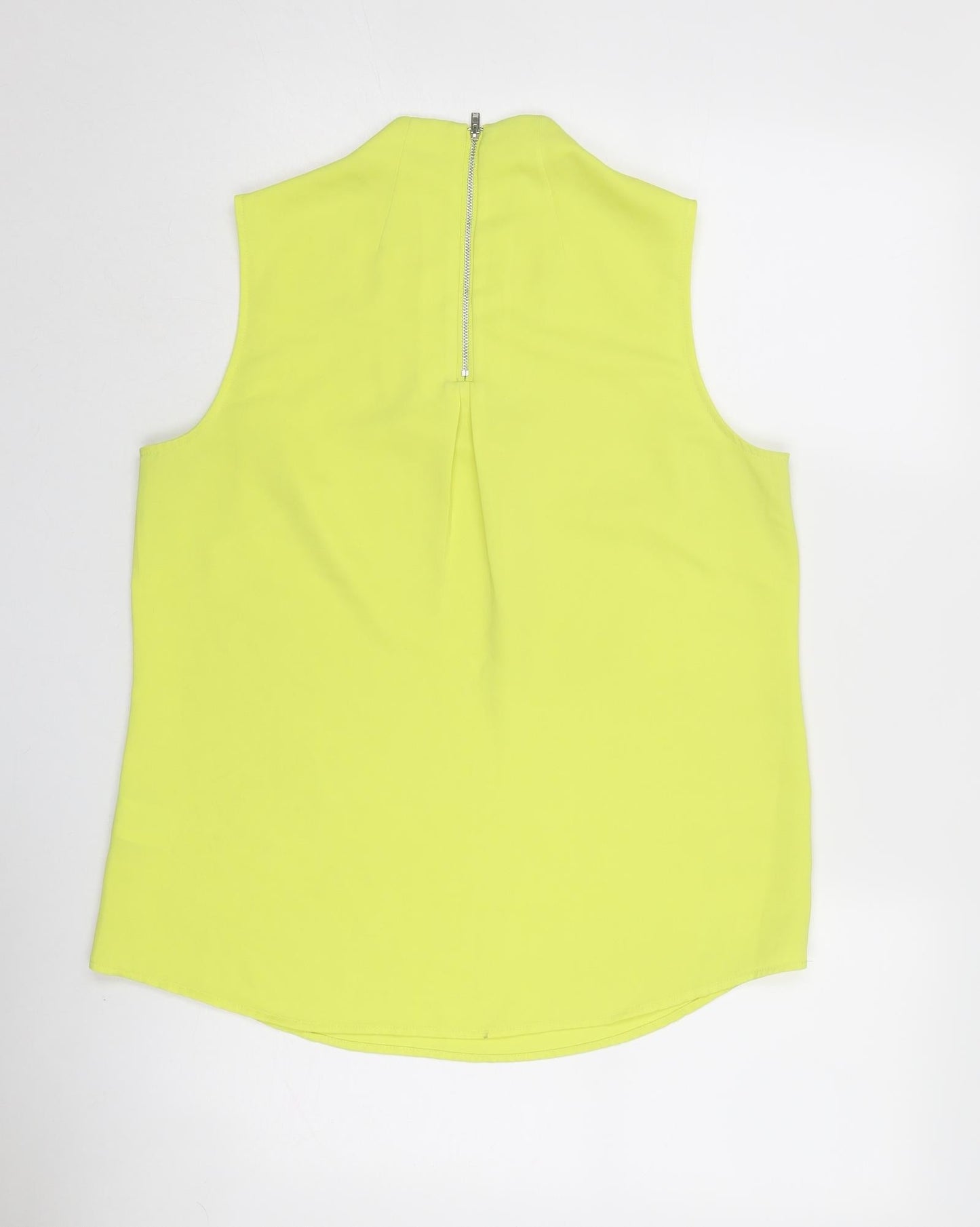 Warehouse Womens Yellow Polyester Basic Tank Size 14 V-Neck