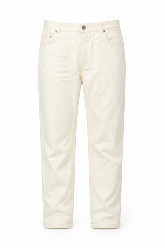 ASOS Womens Ivory Cotton Straight Jeans Size 32 in Regular Zip