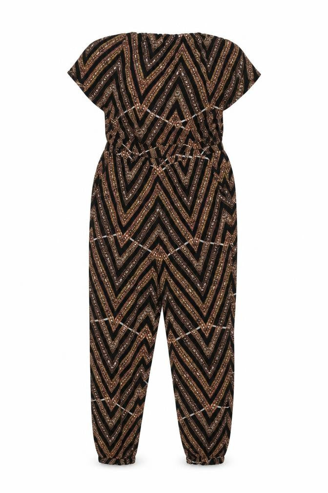 ASTR Womens Multicoloured Geometric Polyester Jumpsuit One-Piece Size S Pullover