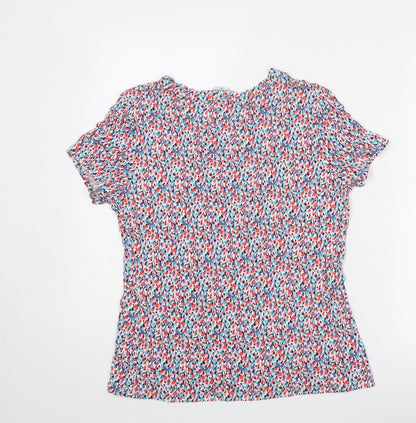Classics Womens Multicoloured Geometric Polyester Basic Blouse Size 12 Round Neck
