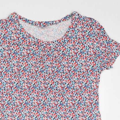 Classics Womens Multicoloured Geometric Polyester Basic Blouse Size 12 Round Neck