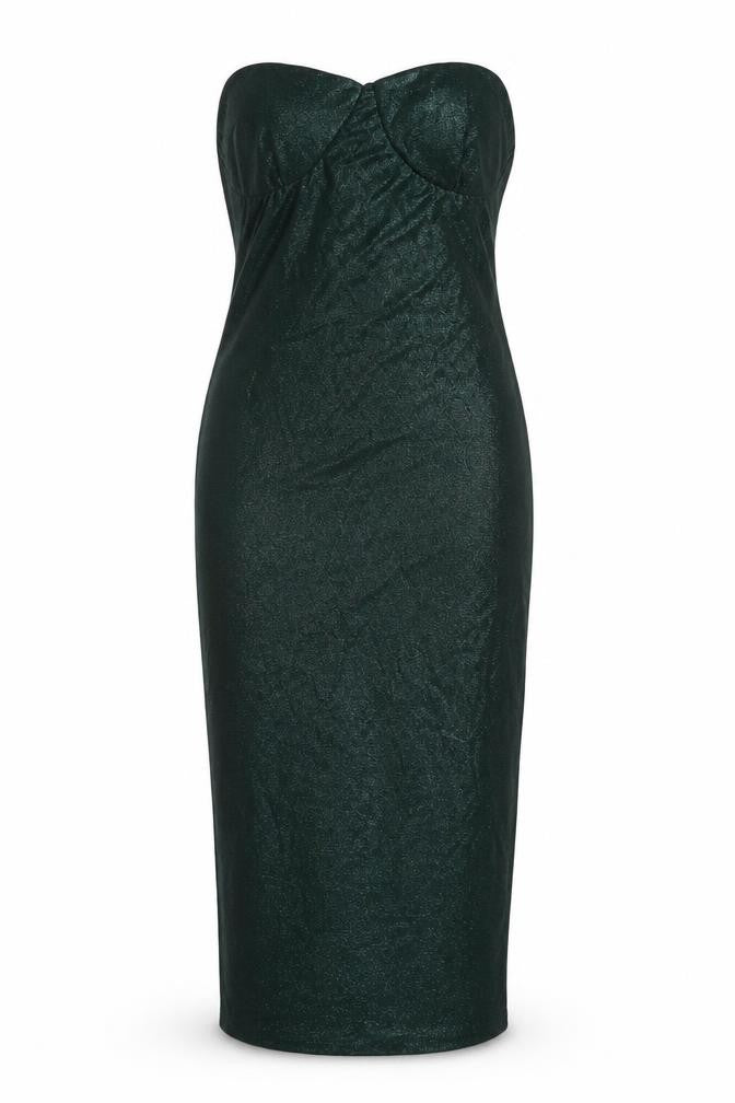 PRETTYLITTLETHING Womens Green Polyester Bodycon Size 12 Off the Shoulder Pullover
