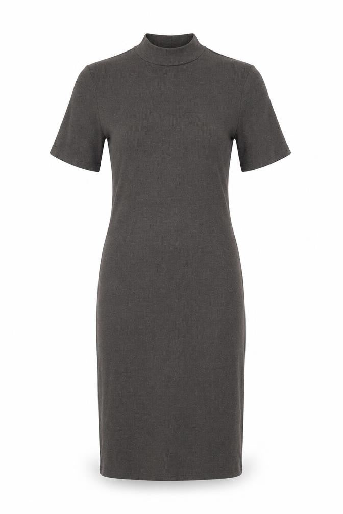 Brave Soul Womens Grey Cotton Bodycon Size M Mock Neck Pullover