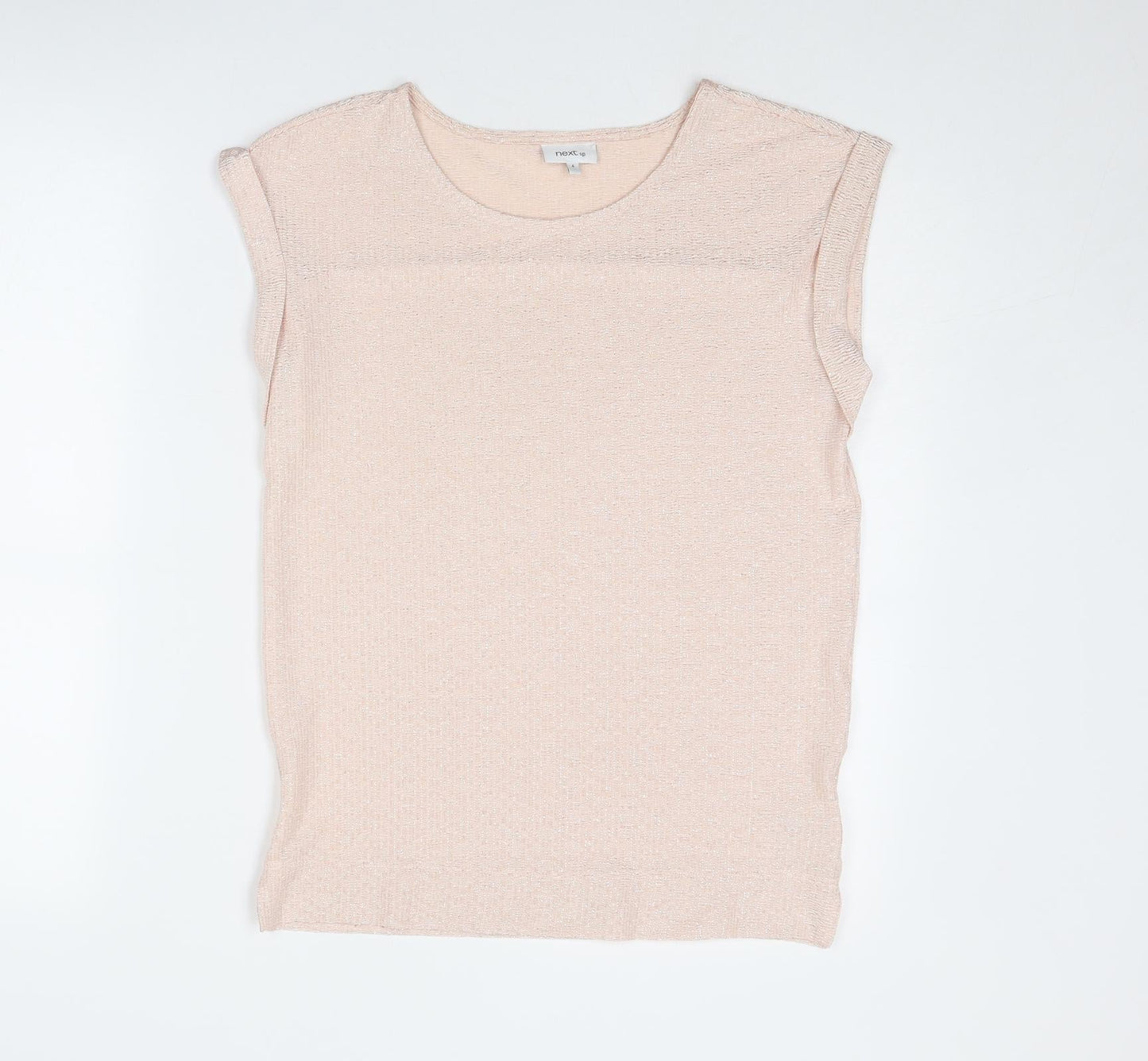 NEXT Womens Pink Polyester Basic Blouse Size 6 Round Neck