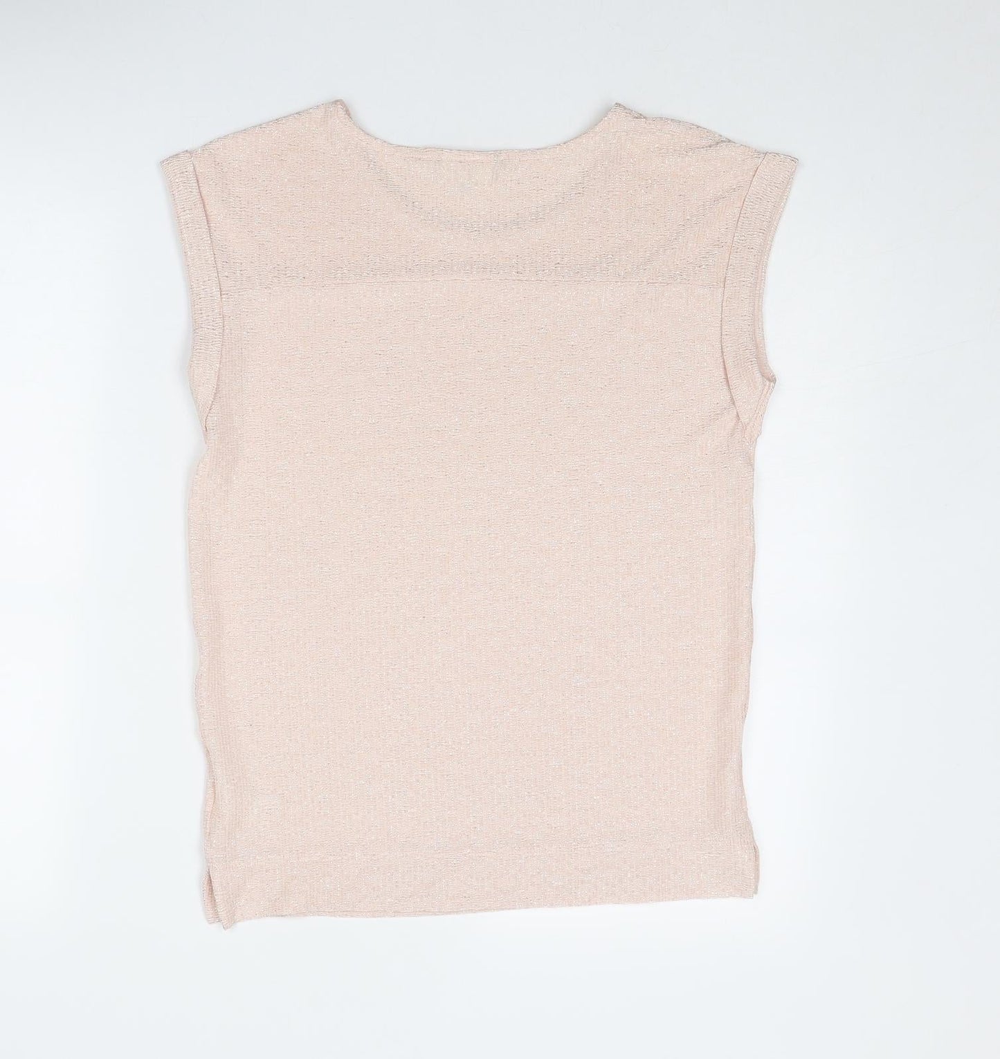 NEXT Womens Pink Polyester Basic Blouse Size 6 Round Neck